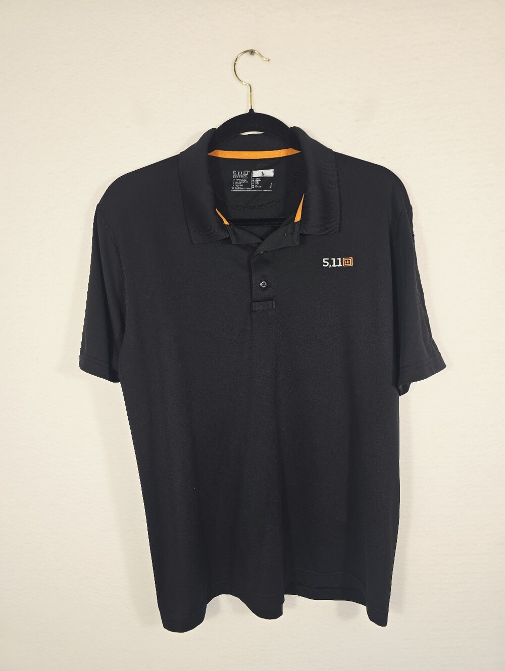 5.11 Lot Of 2 Black S Sleeve 1/4 Button Performance Tactical Polo Shorts. Large - Picture 9 of 16